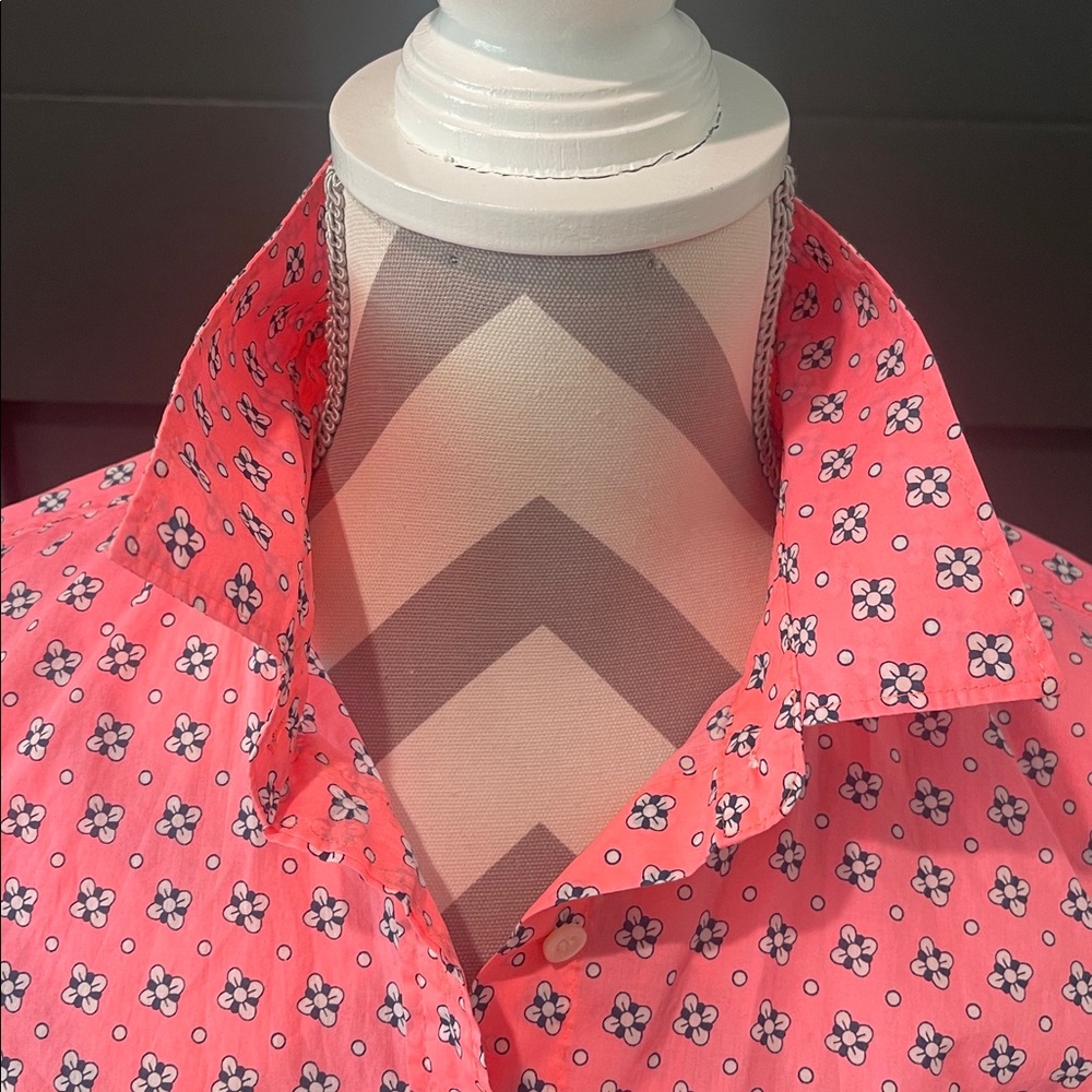 J.Crew Pink Coral Perfect Cottagecore Button-Down Shirt Size 4 - Picture 4 of 8